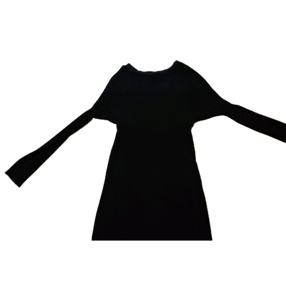Women's Little Black Ribbed Sweater Dress SZ XS Party Cocktail Evening Workwear